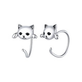 Aretes De Gato Michi - Plata Esterlina 