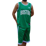 Conjunto - Uniforme Nba-basquet Adulto Boston Celtic Verde