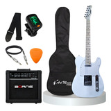Kit Guitarra Telecaster Profissional + Amp E Acessórios