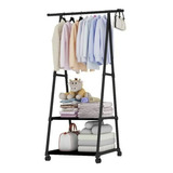 Perchero Rack Organizador Para Ropa Doble Ganchos Portátil