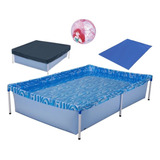 Kit Piscina De Armação Infantil 1000l + Bola + Capa + Forro