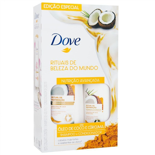  Kit Shampoo 400ml + Condicionador 200ml Ritual De Reparação Dove