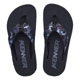 Chinelo Masculino Novo Kenner Kivah Camuflado Preto 