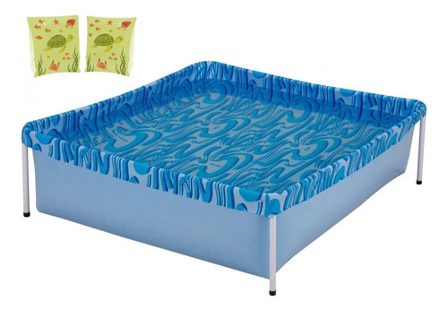 Kit Piscina Infantil De Armação 400 Litros + Par De Boias De