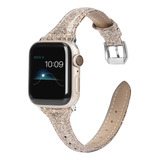 Wearlizer Correa Cuero Dorado Con Purpurina P/ Apple Watch