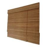 Persiana Bambu Block Romana 160larg X 160alt Natural Cor Marrom-claro