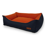Cama Perro Gato Premium Impermeable Resistente 20 A 40 Kg Color Azul Naranja