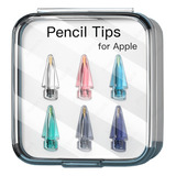 Kit 6 Pontas Nib Transparente Refil Caneta Apple Pencil - Hb