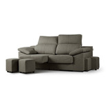 Sillón Sofa Cama Paris 2 Reclinable Deslizable +4 Puff 