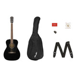  Guitarra Fender De Paquete  Cc-60s, Negro