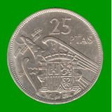 Moneda De España 25 Pesetas, Año 1957, Estado Usada.-