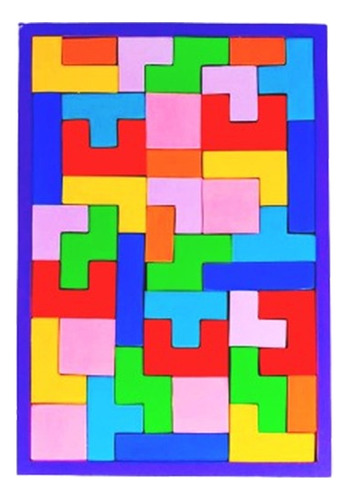 Rompecabezas Tetris De Madera Tangram Didáctico Artesanal