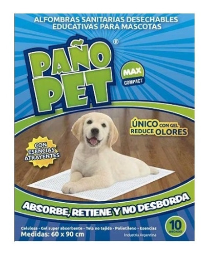 Paño Pet Alfombra Sanitaria Max X 10 Un.*mundo Pez&mascotas*