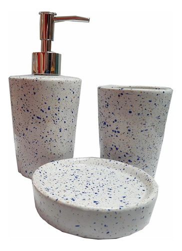 Kit Banheiro Porta Sabonete Liquido Dispenser Lavabo Ceramic