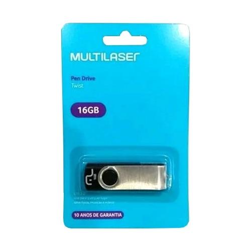 Pendrive Multilaser Twist Preto 16gb - Pd588 #2560