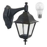 Farol Colonial Plástico 4 Caras De Vidrio + Lampara Led*