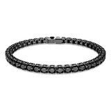 Pulsera Swarovski Matrix Tennis Redonda Negro Baño Rutenio