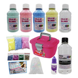 Kit Completo Grande Fazer Slime - Coloridas Brancas