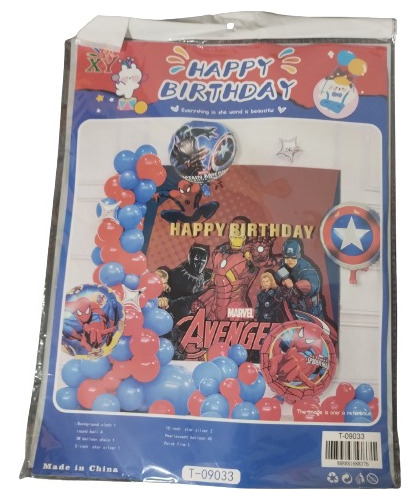 Globos Feliz Cumpleaños Decoración Temática Avengers 