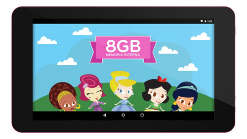 Tablet Infantil Princesinhas Ht705 - Android 7.1 Wi-fi Capa