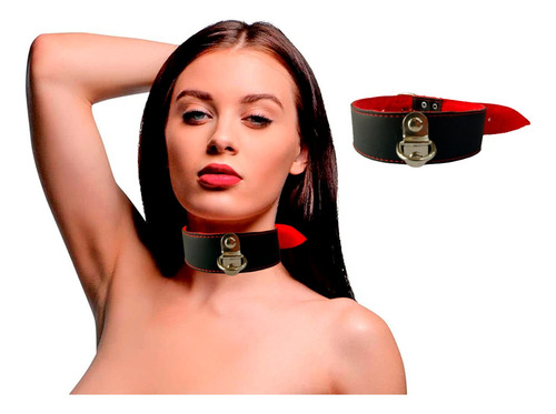 Collar Choker Gargantilla Cuero Vegano Y Peluche Por Dentro