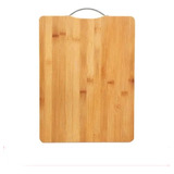 Tabla Para Cortar De Cocina Bambú Firme + Mango Metálico