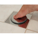 Ralo Inteligente Banheiro Click Inox Quadrado 9,4x9,4 Lavabo