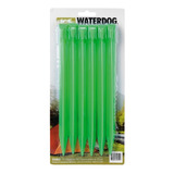 Estacas Pack 6u. Pvc Fluorecente Carpa Camping Waterdog Color Verde
