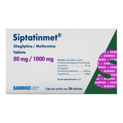 Siptatinmet Tableta 50 Mg\u002F1000 Mg, 56 Tabletas | Envío gratis