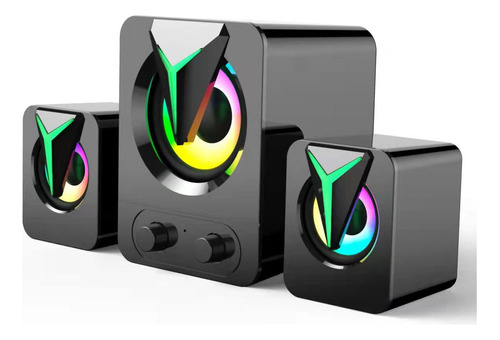 Bocinas Gamer Subwoofer P/ Pc Con Subwoofer Altavoces Rbg X2