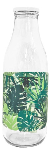 Botella De Vidrio Decorada De 1.1lt