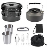 Set Ollas Outdoor Camping Cocinilla Utensilios