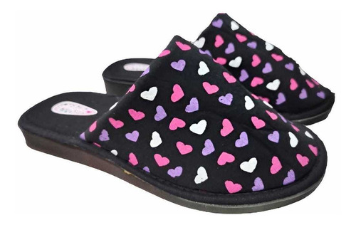 Pantuflas Mujer Stampado Corazones Temporada Invierno 