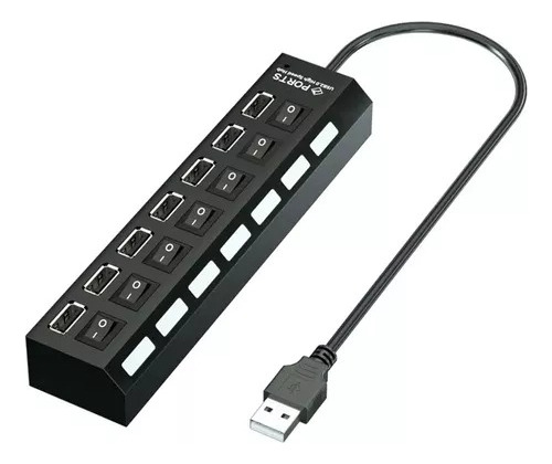 Multi Puerto 7 Puertos Hub Usb 2.0 Con Interruptor Switch