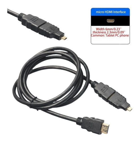 Kit Cable Hdmi 1.5 M Con Adaptadores Mini-hdmi/micro-hdmi