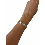 Pulsera De Plata 925 Importada Nacar Blanco Rosa Celeste