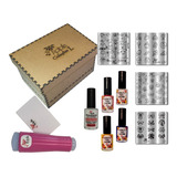 Kit Placas E Carimbos De Unhas Mini Nail Box L.