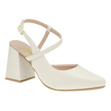 Scarpin Slingback Salto Alto Bloco Sapato Bico Fino 2395