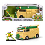 Tortugas Ninja Party Wagon Con Donatello 1/24 Metal 