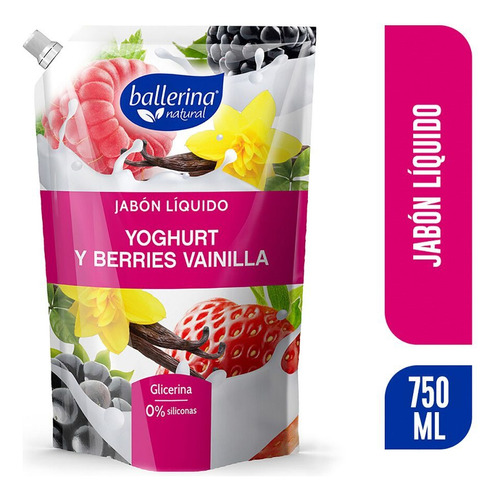 Jabon Liquido Ballerina Yoghurt Berries 750 Ml Doypack