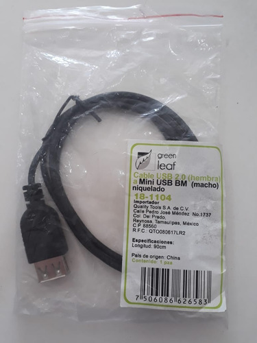 Cable Usb 2.0 (hembra) A Mini Usb Bm (macho)