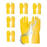 Kit De 6 Guantes De Látex Antiderrapantes Para Lavar Trastes