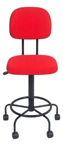 Cadeira Caixa Alta Com Rodinhas Portaria Mercadinho Guarita Cor Vermelho