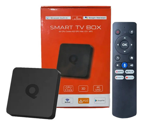 Convertidor Tv Smart Q1 Android Tv Box 4k 2gb 16gb Wifi