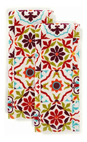 Fiesta Worn Tiles Juego De Toallas De Cocina, 40,6 X 71,1