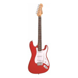 Guitarra Eléctrica Encore E6 De Madera Maciza Gloss Red Brillante Con Diapasón De Palo De Rosa