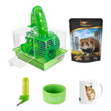 Kit Hamster Gaiola Pequena | Comedouro | Bebedouro | Ração