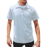 Camiseta Blanca Tela Fria Tipo Polo.
