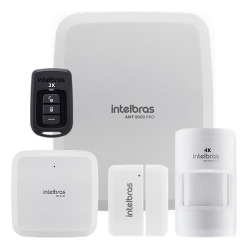 Kit Alarme Amt 8000 Pro Wifi 1 Sensor Porta 4 Infra Pet S F