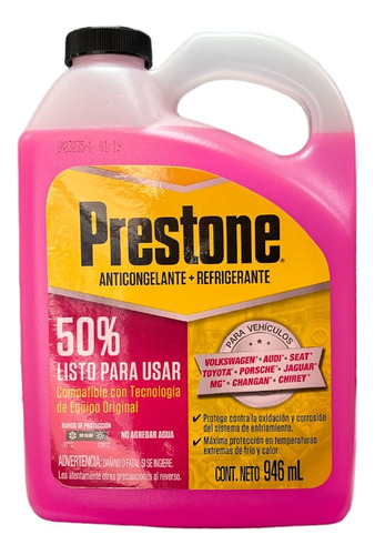 Prestone Anticongelante Y Refrigerante 50% Rosa Cuarto